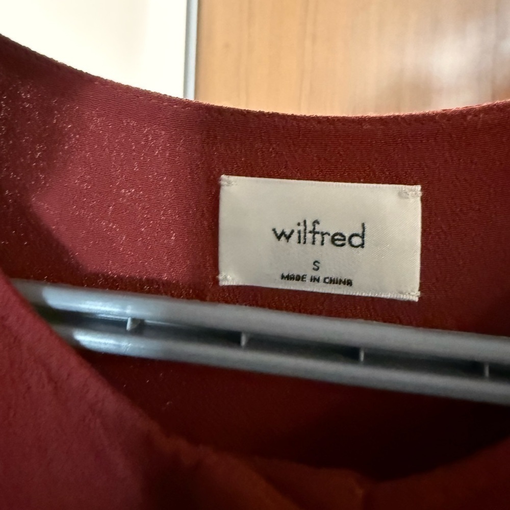 Aritzia Wilfred Barossa Dress Dark Carmine Red size S - Picture 6 of 7